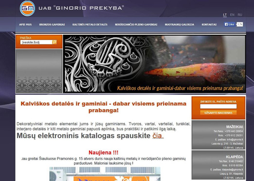 Website ginoris.lt